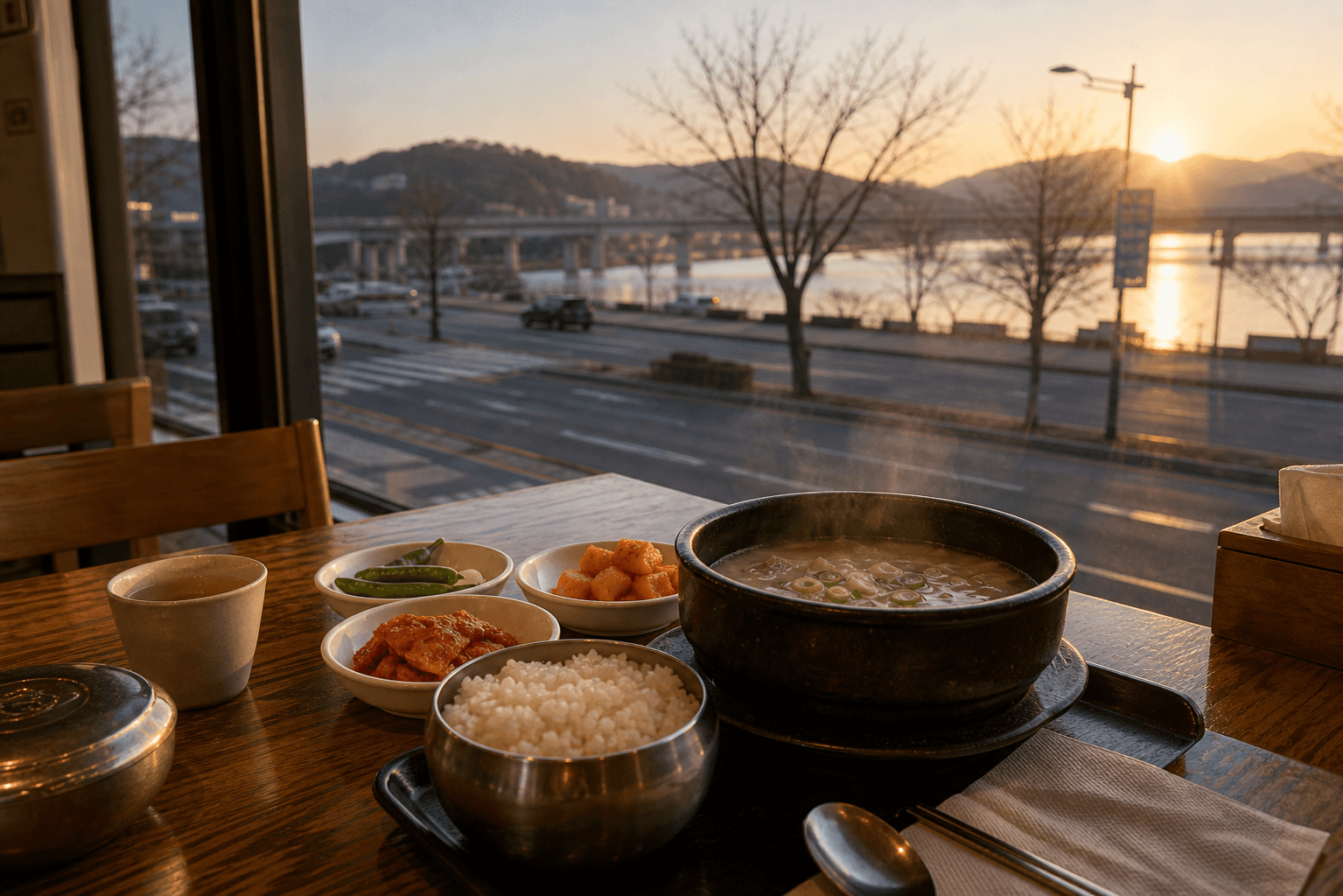 Generated editorial landscape image for Chungju Lake