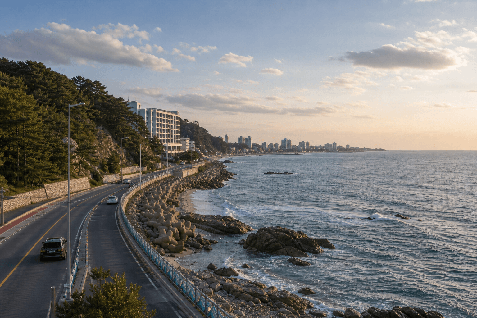 Editorial route image for Gangneung shoreline commitment